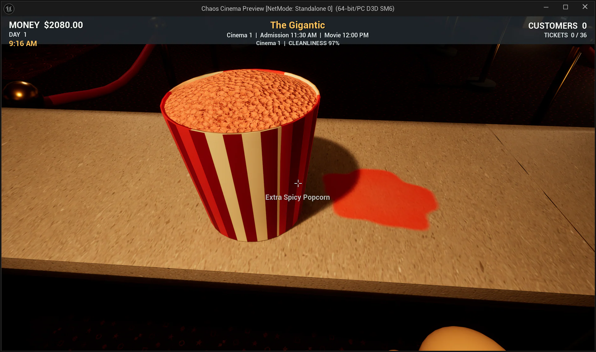 Becher mit extra-scharfem Popcorn an der Snacktheke